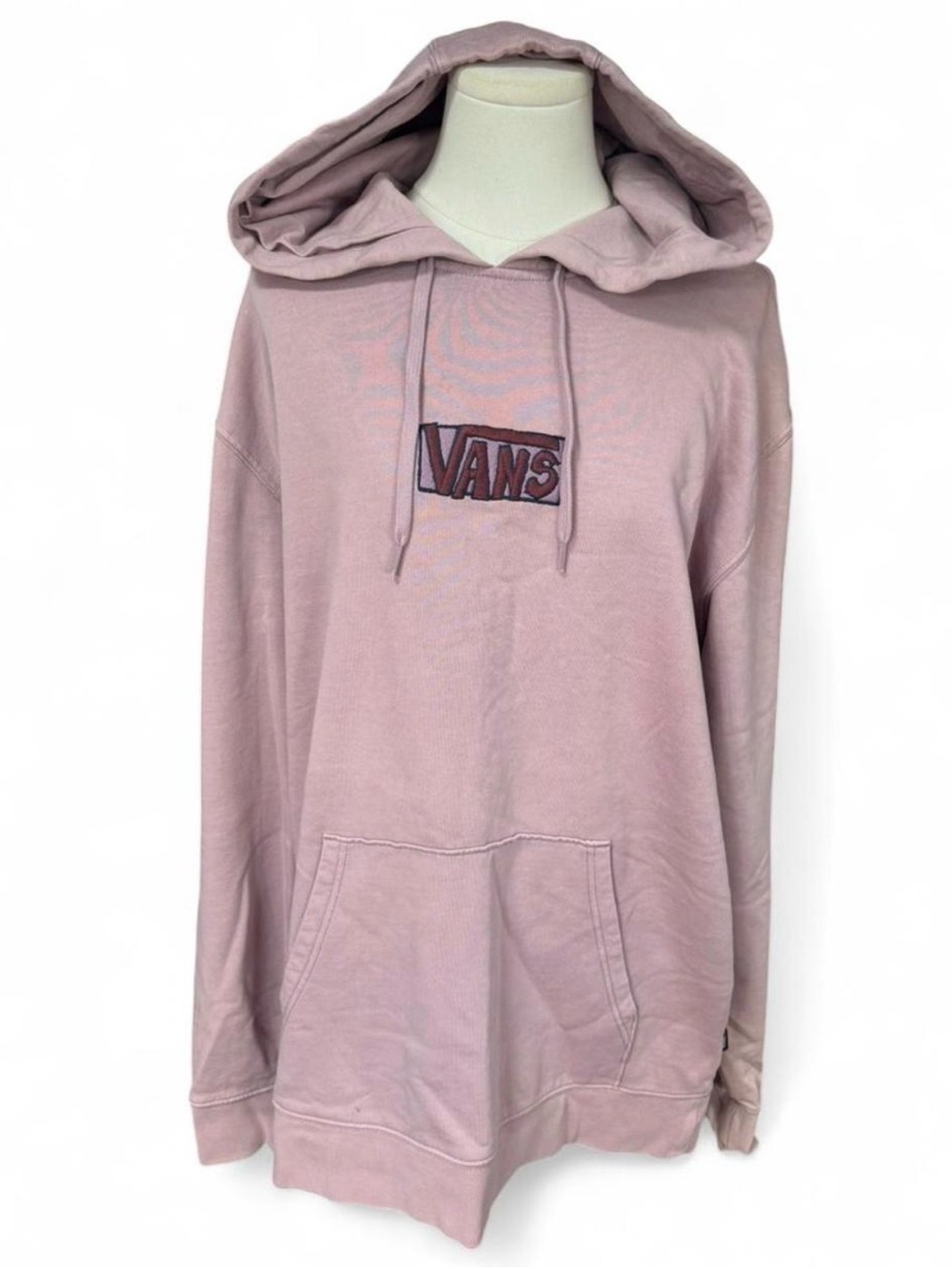 Vans vintage inspired embroidered dusty pink hoodie with purple detail